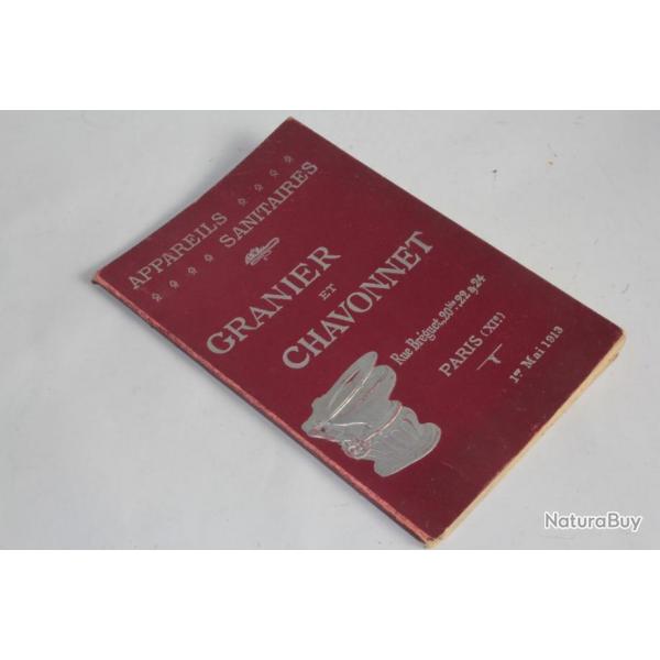 Catalogue Appareils Sanitaires Granier et Chavonnet Paris 1913