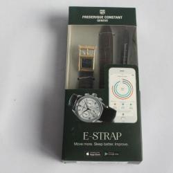 FREDERIQUE CONSTANT Bracelet connecté e-Strap cuir marron foncé 20 mm