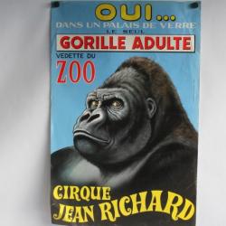 Affiche Cirque Jean Richard Gorille vedette du zoo