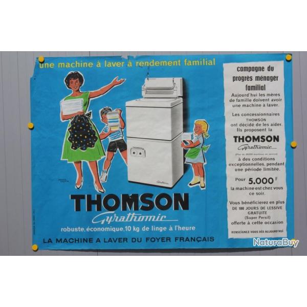 Affiche publicitaire THOMSON Machine  laver Gyrathomic Francis Gilletta