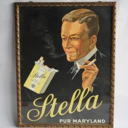 Affiche publicitaire lithographiée Cigarettes STELLA Pur Maryland