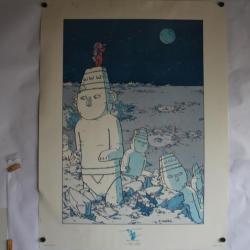 Affiche Tintin Patrice NARES Hommage à Hergé