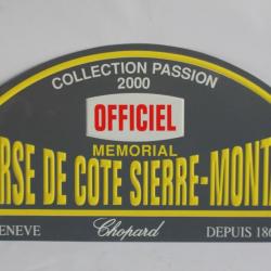 Plaque mémorial Course de côte Sierre-Montana 2000 Chopard