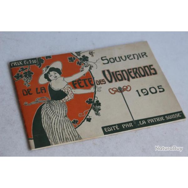 Brochure Souvenir Fte des vignerons Pales Vevey 1905 Suisse