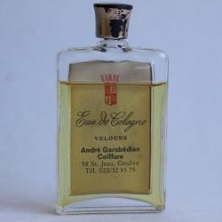 Flacon d'eau de cologne Velours de André Garabédian Coiffure vintage