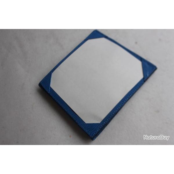 Porte-cartes Bloc-notes cuir bleu