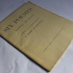 Six poèmes Henri de RIAZ Dessins H. Robert Von Der MÜHLL signé