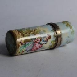 Flacon à parfum porcelaine et argent XIXe siècle