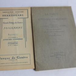 G. SHAKSPEARE dédicace La farce Joyeuses commères Programme théâtre 1928