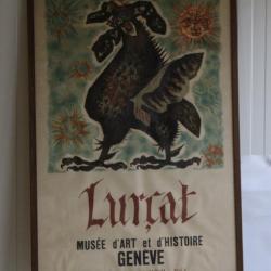 Lurçat affiche lithographiée Coq Musée d'art et d'histoire Genève 1963