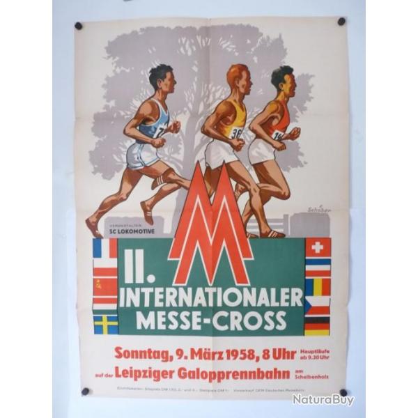Affiche lithographie II. Internationaler Messe-Cross 1958 Allemagne