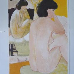 Affiche originale Guy BARDONE  La brune reflétéesignée artiste peintre