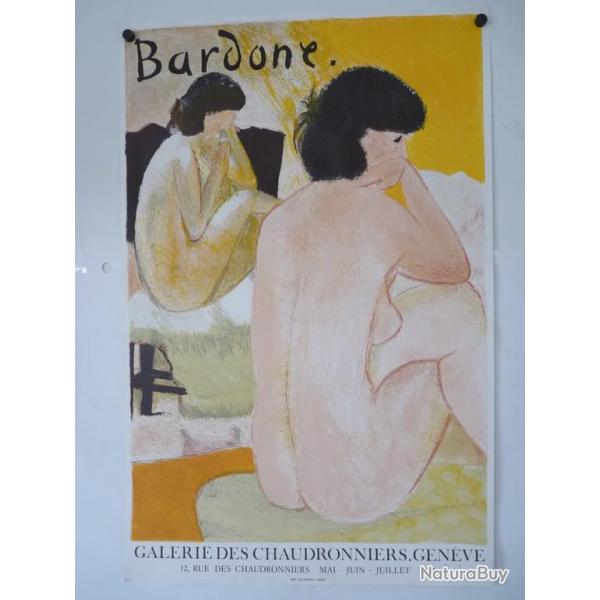 Affiche originale Guy BARDONE  La brune refltesigne artiste peintre
