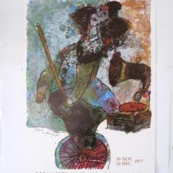 Affiche originale Théo TOBIASSE 1977 " L'homme au phonographe "