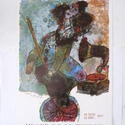 Affiche originale Théo TOBIASSE 1977  L'homme au phonographe