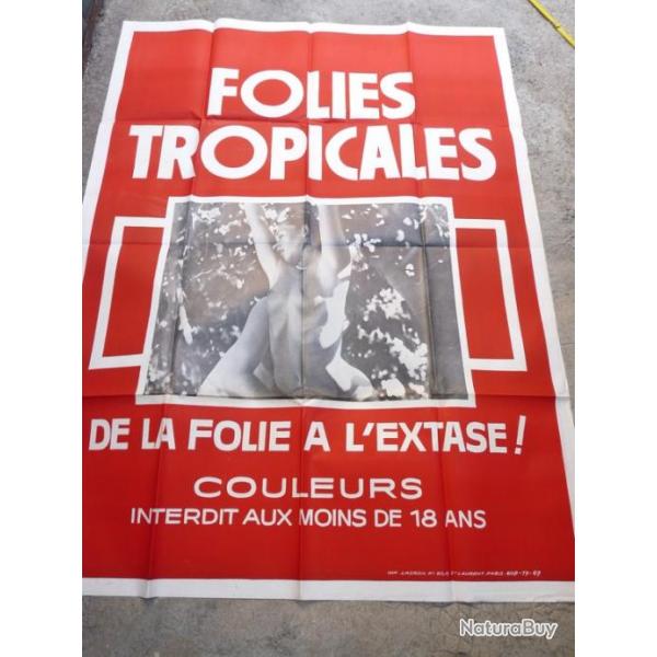 Affiche film rotique "Folies Tropicales" 1981
