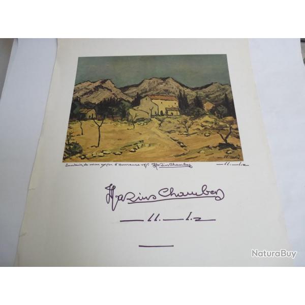 Affiche signe par Marius Andre Chambaz 1975 peintre
