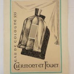 Dessin original publicité Eau de Cologne 555 Clermont Et Fouet