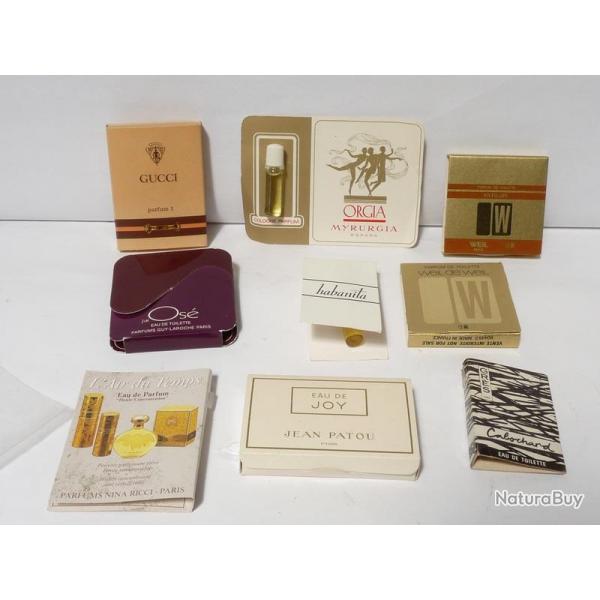 chantillons de parfum tube GUCCI JEAN PATOU ORGIA miniature