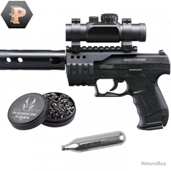 Pistolet Walther Nighthawk CO2 cal. 4.5mm + plombs + capsules