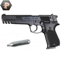 Pistolet Walther CP 88 Compétition black CO2 cal 4.5mm + capsules