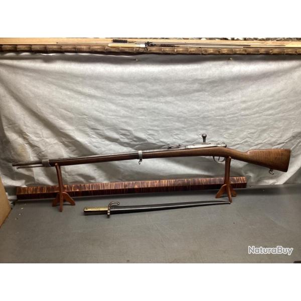 Fusil Gras 1866-74 M80 Manufacture de Mutzig avec baonnette aux numros
