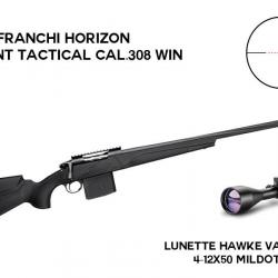 Pack FRANCHI Horizon Varmint Tactical Cal.308 Win + HAWKE Vantage 4-12x50 Mildot IR Montage médium