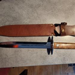 dague Olive Browning olive lame 23cm avec son étui en cuir