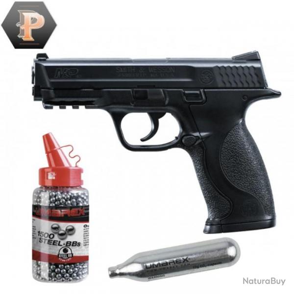 Pistolet Smith&Wesson M&P40 Black CO2 cal BB/4.5 + 1500 BB + capsules