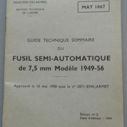 guide technique sur le fusil semi-automatique de 7.5 mm modèle 1949-56