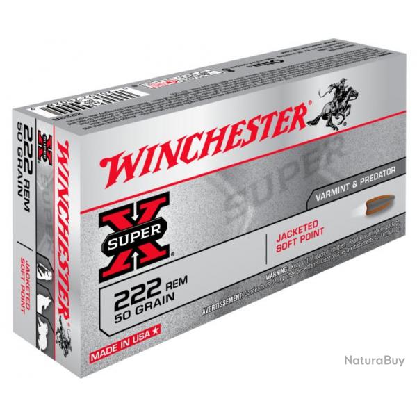 Munitions WINCHESTER 222 REM 50grains Jacketed Soft Point