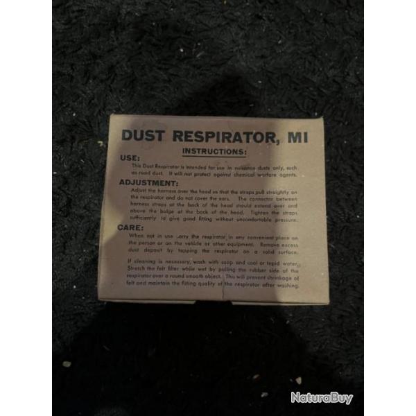 Dust respirator - masque anti poussiere US original WW2 n2