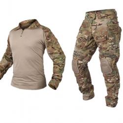 Combinaison Tactique Uniforme Militaire Combinaisons Camouflage Chasse Pantalons Ensemble beige