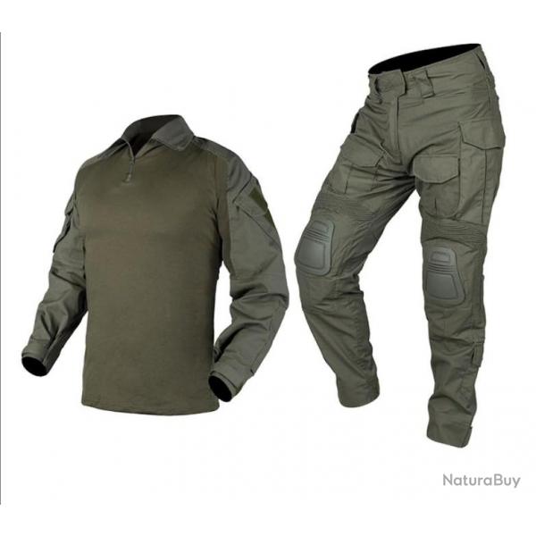 Combinaison Tactique Uniforme Militaire Combinaisons Camouflage Chasse Pantalons Ensemble vert