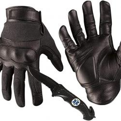 Mil-Tec Hommes Gants Cuir/Kevlar Noir airsoft chasse Gants tactiques et défense