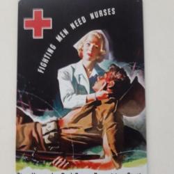 PLAQUE METAL WWII "FIGHTING MEN NEED NURSES"