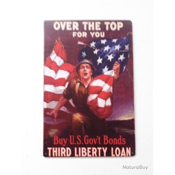 PLAQUE METAL WWII "OVER THE TOP FOR YOU"