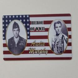 PLAQUE METAL WWII "HEROE OF WWII,AUDIE MURPHY"