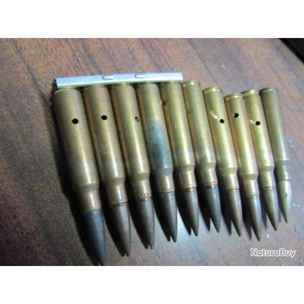 10 munitions balle neutra 7,5 mm culot dat 1935+ lame 35 MAS 36 49/56 49 56 49  7.5 X 54 mas36 ww2