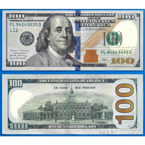 USA 100 Dollars 2017 A Mint San Francisco L12 NEUF Billet US United States Etats Unis Dollar