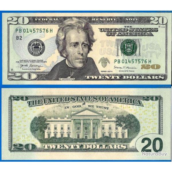 Usa 20 Dollars 2017 A Neuf Mint New York B2 Jackson Billet Etats Unis Dollar