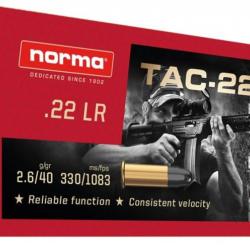 NORMA TAC 22 Lr Pointe pleine (Grande Vitesse) /50