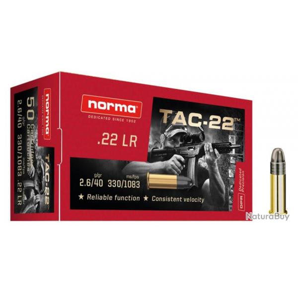 NORMA TAC 22 Lr Pointe pleine (Grande Vitesse) /50