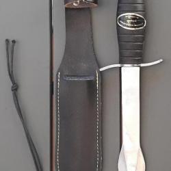 Poignard Couteau de Lancer Inox France VINTAGE 1960 1970 SUP ORIGINAL quasi neuf de stock