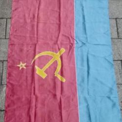 DRAPEAU FLAG BANNER SOVIETIQUE UKRAINE  URSS CCCP NOS 100% SOIE 1970-1980