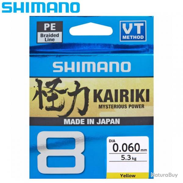 Ligne Tresse Shimano Kaikiri 8 Yellow 150m 0.10mm