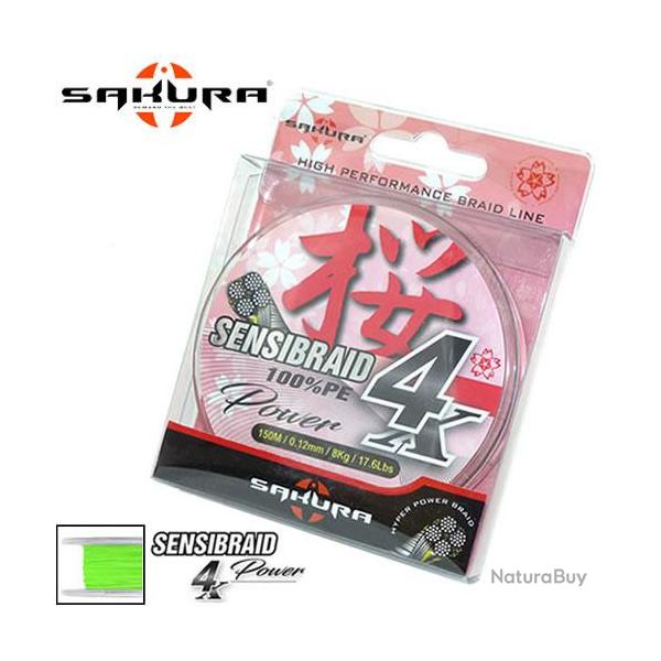 Ligne Tresse Sakura Sensibraid 4 Chart 150m  0.08mm 6kg