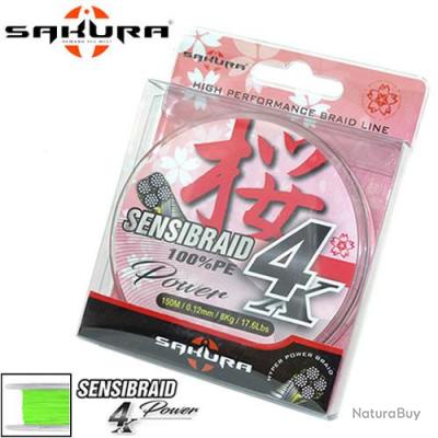 Sakura Tresse 8 Brins Squid 8 - Hilo Pesca Pink 150m, PE 0.8-0.10mm, 6kg - Para Spinning, Jigging, Predator