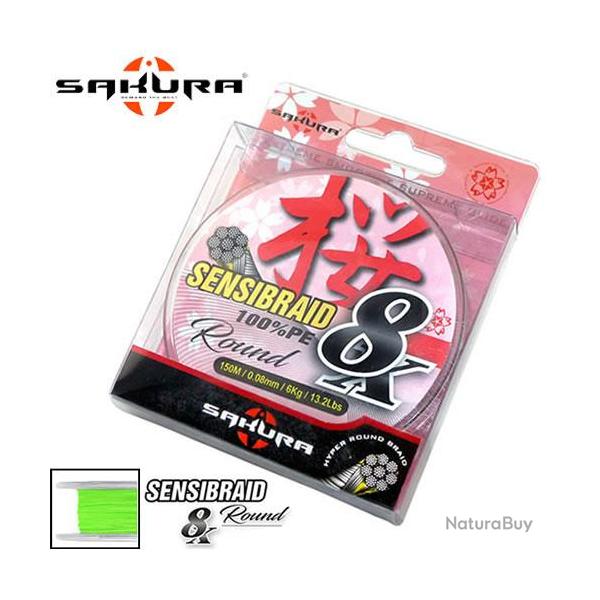 Ligne Tresse Sakura Sensibraid 8 Chart 150m  0.18mm 15kg