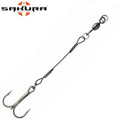 Monture Hameçon Triple Soft Lure Rig Sakura Size L  12cm 2 Triple